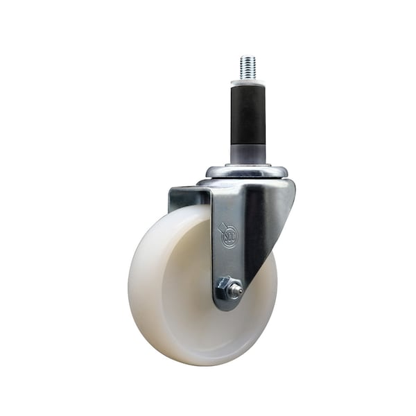 4'' SS Nylon Wheel Swivel 1-1/8'' Expanding Stem Caster
